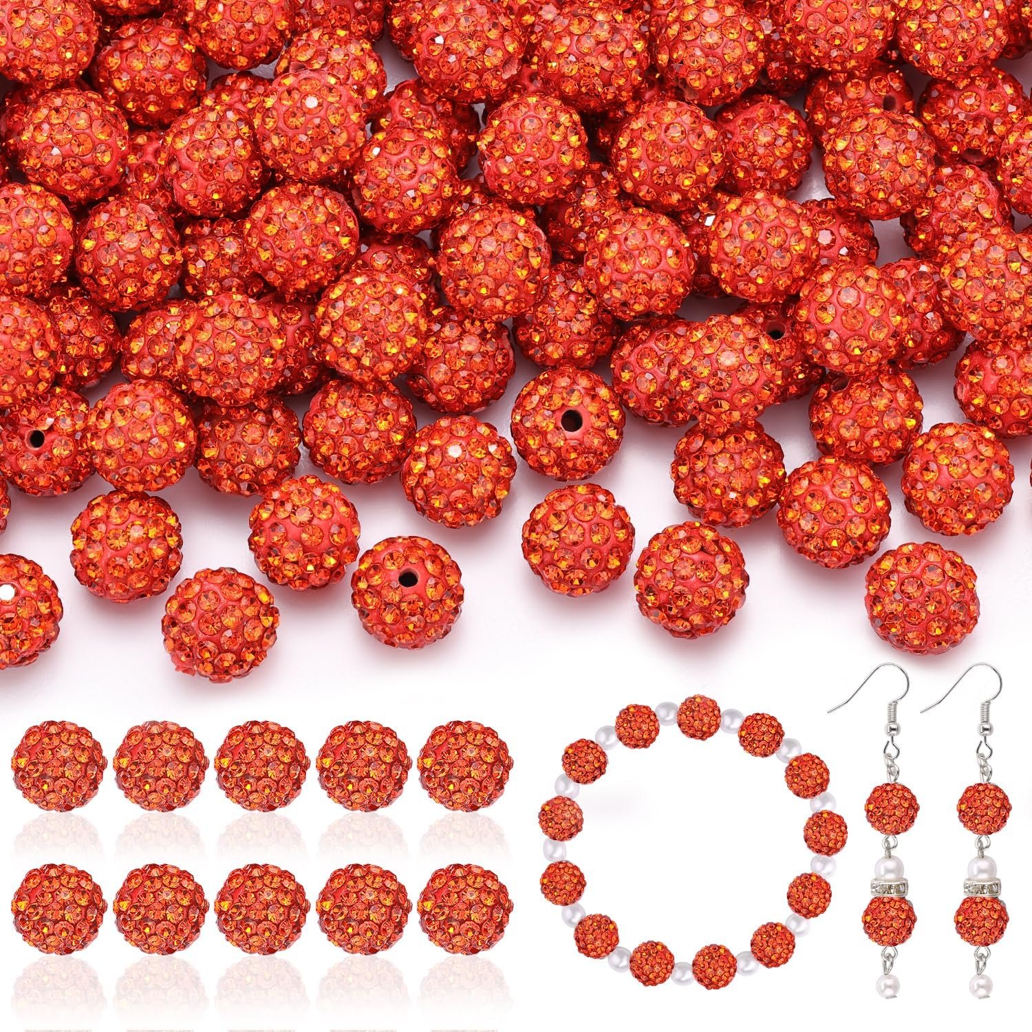 105pcs 10mm Rhinestone Beads for Jewelry Making - Image 4
