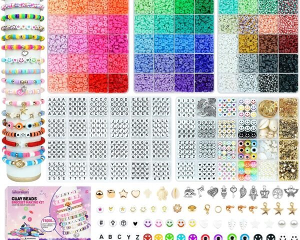 Gionlion 6000 Clay Beads Friendship Bracelet Making Kit, 24 Colors