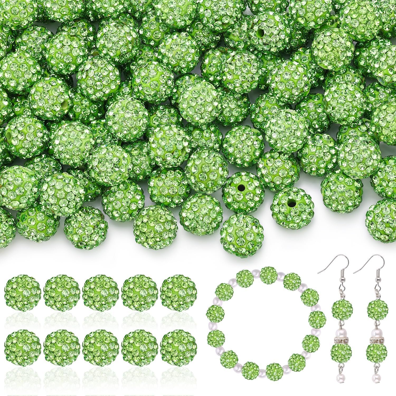 105pcs 10mm Rhinestone Beads for Jewelry Making - Image 25
