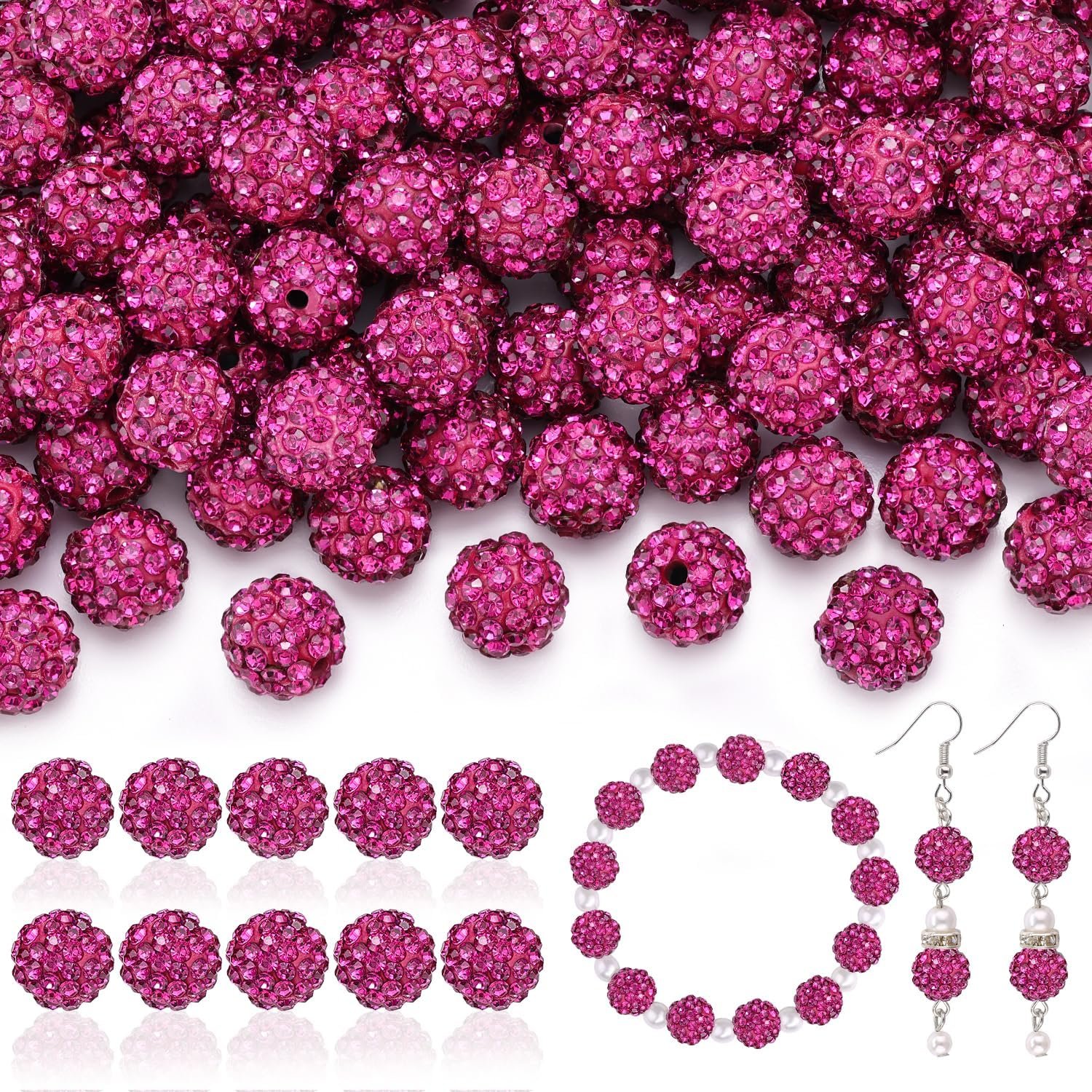 105pcs 10mm Rhinestone Beads for Jewelry Making - Image 28