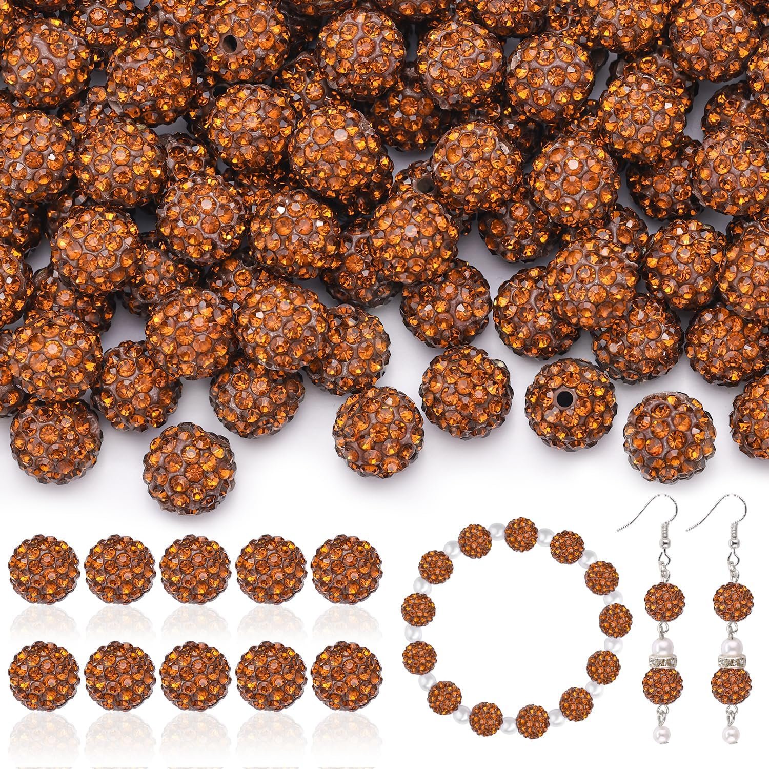 105pcs 10mm Rhinestone Beads for Jewelry Making - Image 18