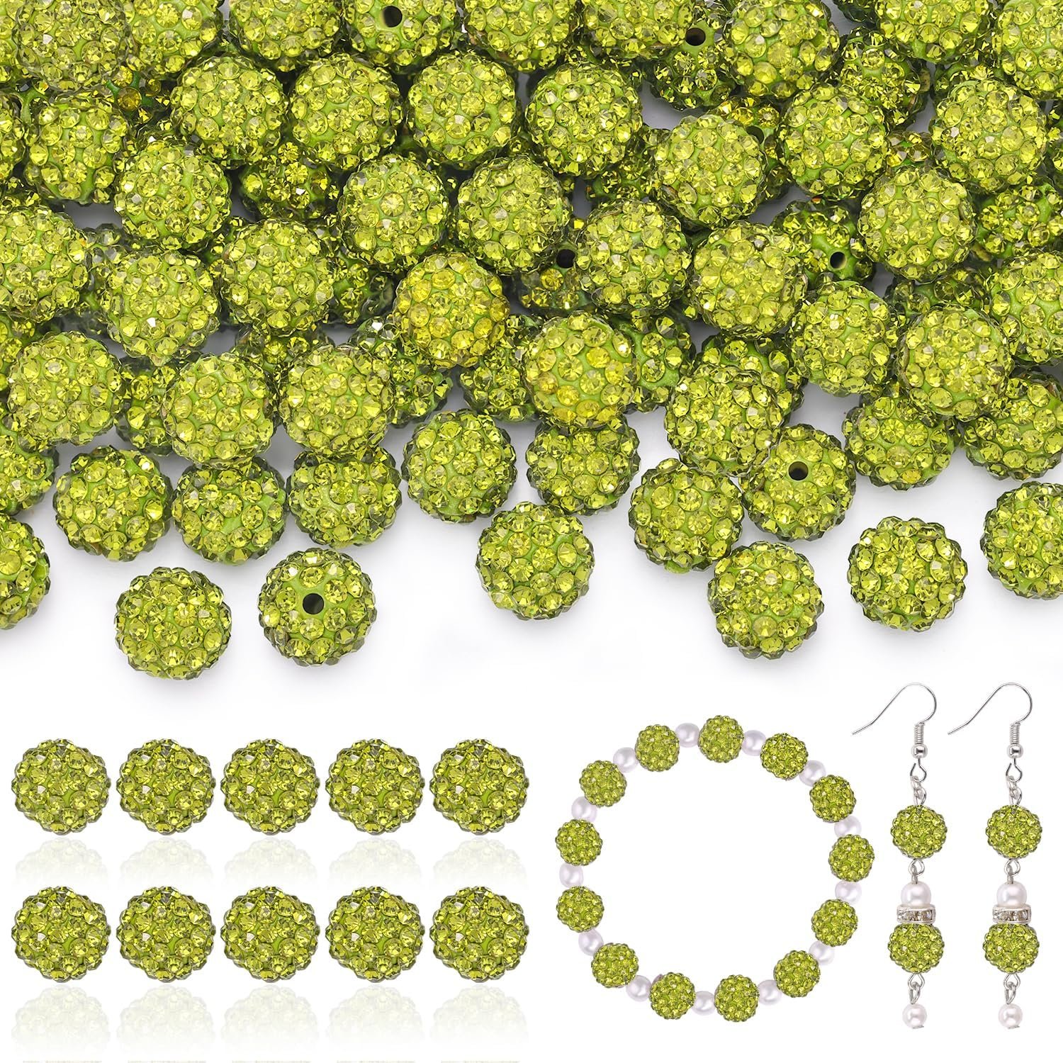 105pcs 10mm Rhinestone Beads for Jewelry Making - Image 9
