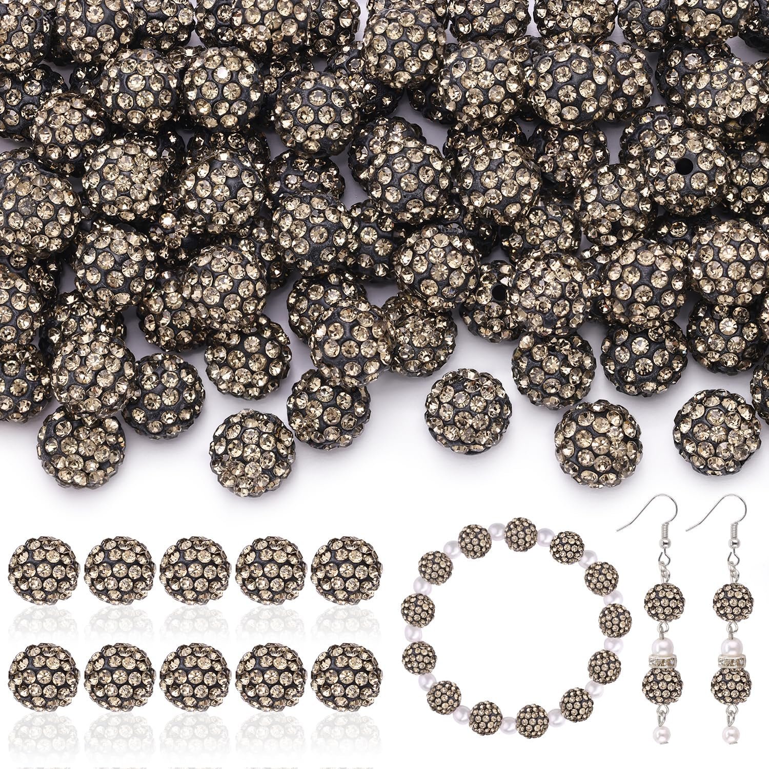 105pcs 10mm Rhinestone Beads for Jewelry Making - Image 11