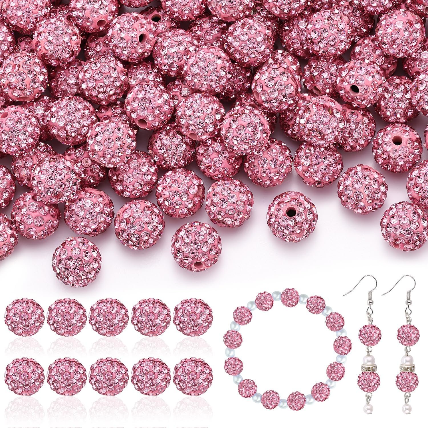 105pcs 10mm Rhinestone Beads for Jewelry Making - Image 39