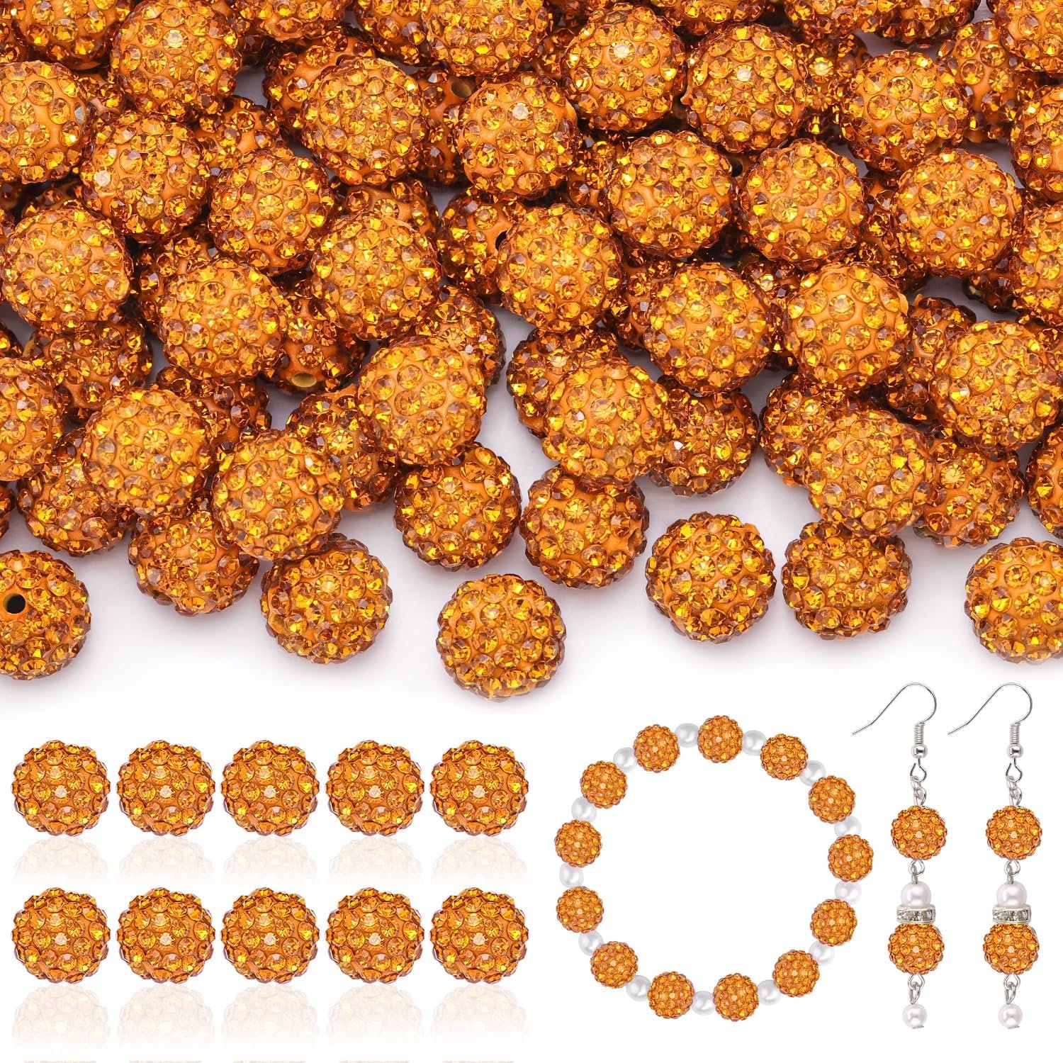 105pcs 10mm Rhinestone Beads for Jewelry Making - Image 37